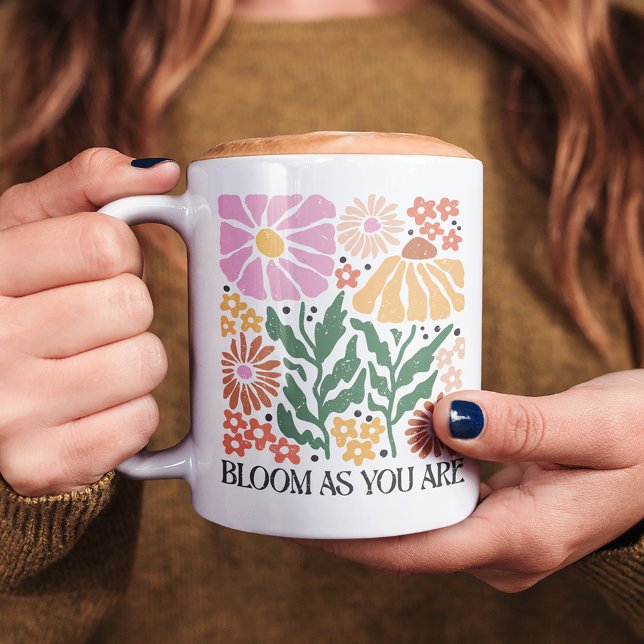 Mug Citation Florale Inspirationnelle Florale Boho (Créateur téléchargé)