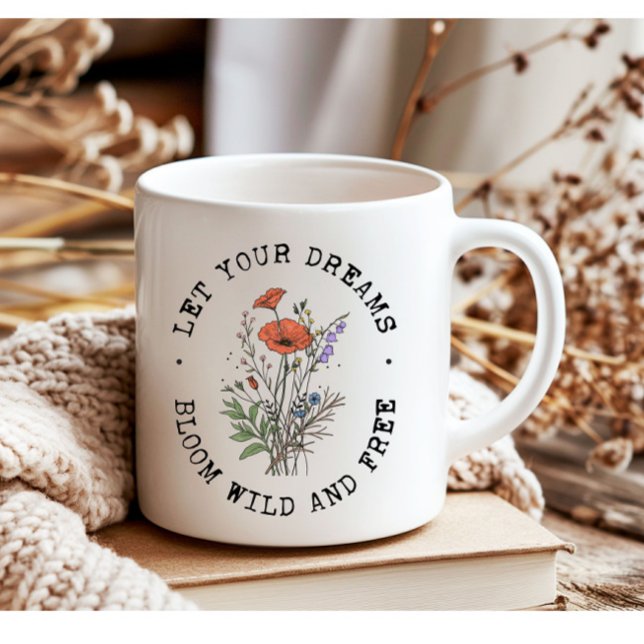 Mug Citation Florale Inspirationnelle vintage Fleur sa (Créateur téléchargé)