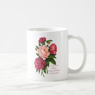 Mug Citation florale vintage de la tourbière Monet