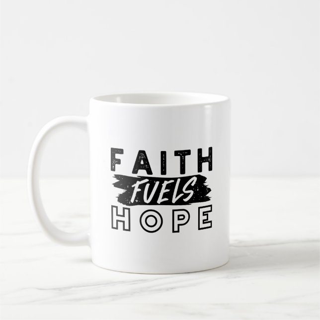 Mug Citation Foi Alimente Espoir – Art Chrétien Uplift (Gauche)