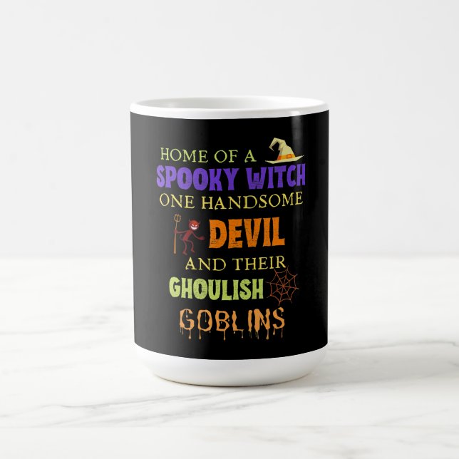 Mug Citation Halloween Familiale Avec Witch Devil Spid (Centre)