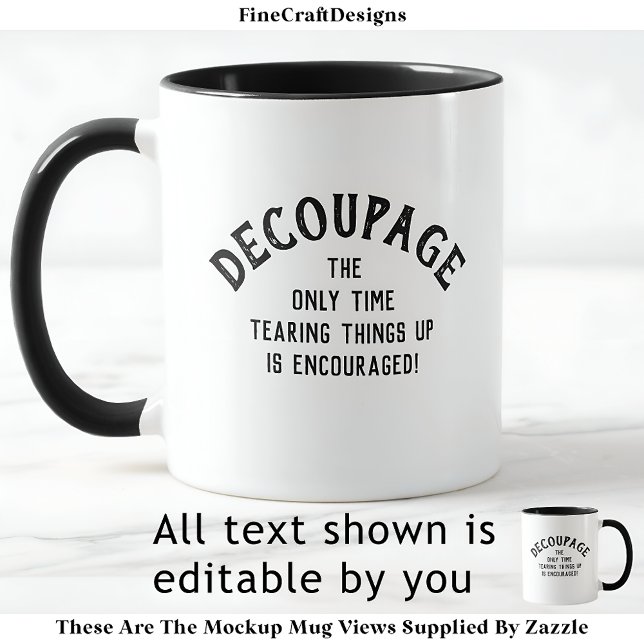 Mug Citation humoristique Découpage personnalisée BW01 (Créateur téléchargé)