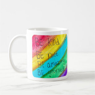 Mug Citation Inspirante Arc-en-Ciel Soyez Gentil Soyez