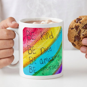 Mug Citation Inspirante Arc-en-Ciel Soyez Gentil Soyez