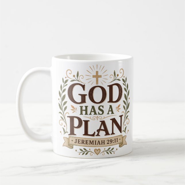 Mug Citation Inspirante de Foi Chrétienne : Dieu a un  (Gauche)