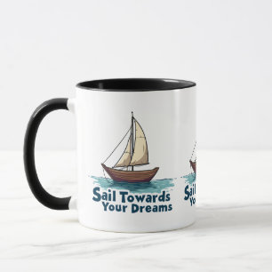 Mug Citation Inspirante de Voilier Vintage Nautical
