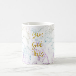 Mug Citation inspirante en marbre coloré que vous ave