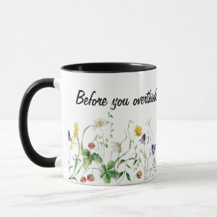 Mug Citation inspirante et Fleur sauvage en blanc