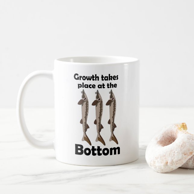 Mug Citation Inspirante Poisson Esturgeon Fond de l'Ea (Avec donut)