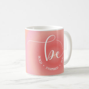 Mug Citation Inspiration moderne Orange Be Bold