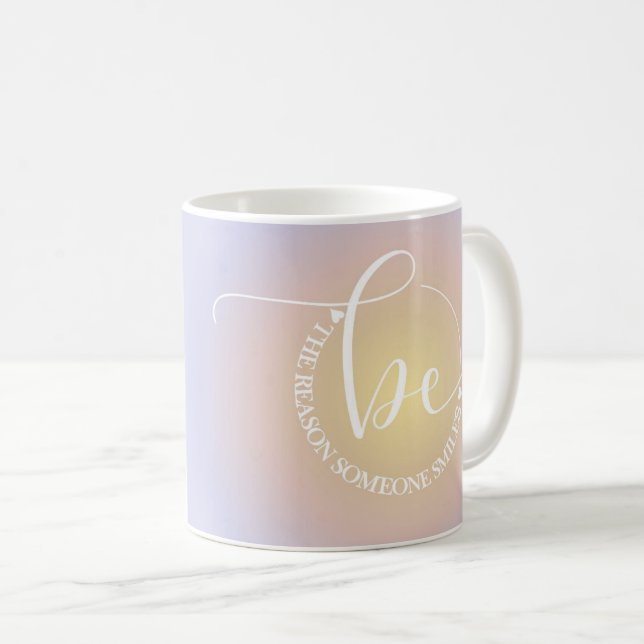 Mug Citation Inspirationnelle Bleu Soyez le café souri (Devant droit)