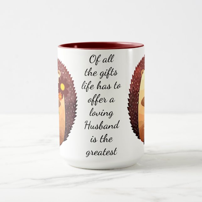 Mug Citation Inspirationnelle du Mari Amoureux Hérisso (Centre)