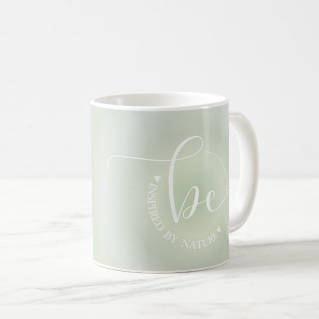 Mug Citation Inspirationnelle moderne Vert S'inspirer (Devant droit)