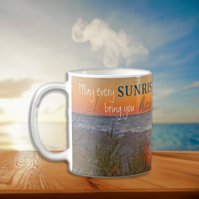 Mug Citation Inspirationnelle Peinture Sunrise (Inspirational Quote Sunrise Painting Coffee Mug)