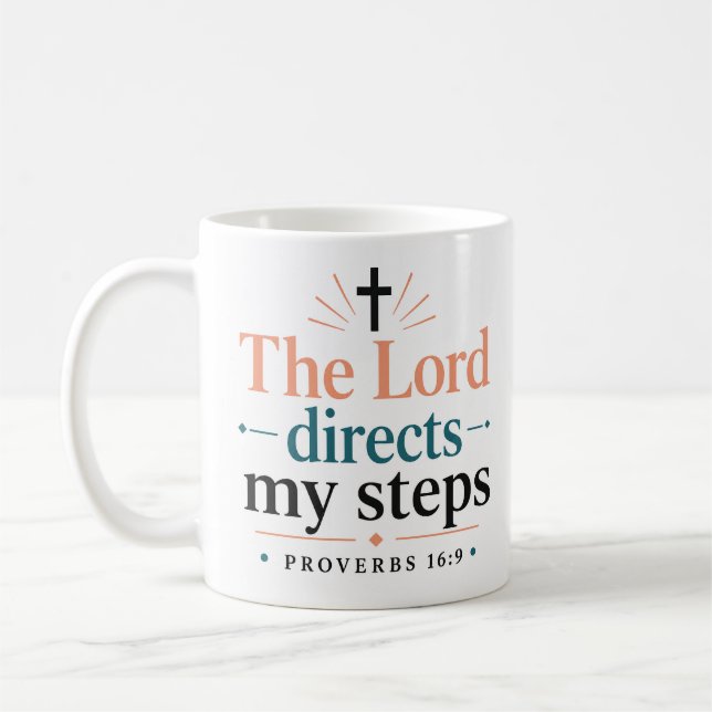 Mug Citation Inspirée de l'Écriture 'Le Seigneur Guide (Gauche)