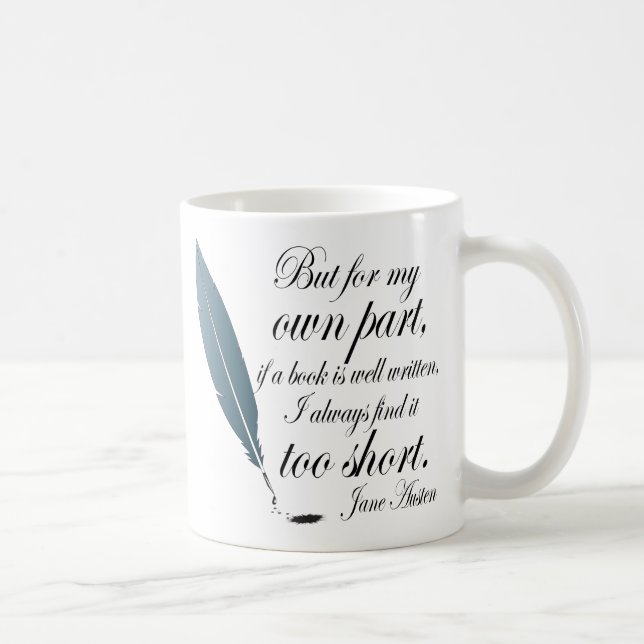 Mug Citation Jane Austen d'amoureux des livres (Droite)