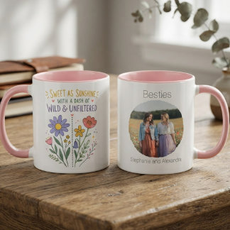 Mug Citation ludique de fleur sauvage lumineuse floral