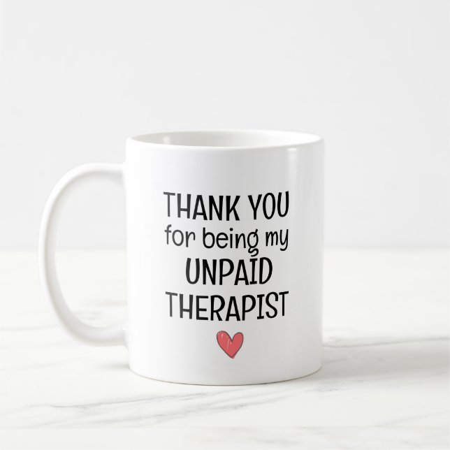Mug Citation Merci d'être mon thérapeute non payé (Gauche)