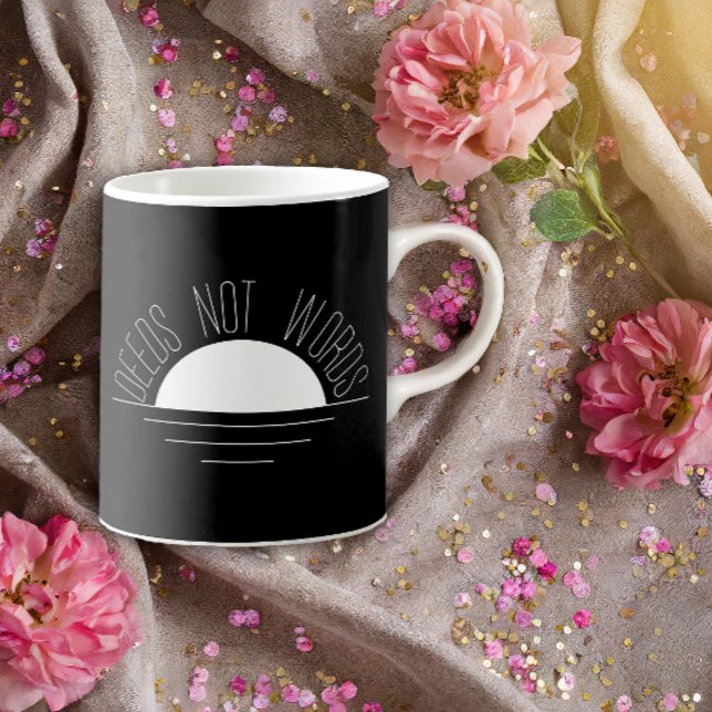 Mug Citation minimaliste du soleil blanc noir (Créateur téléchargé)