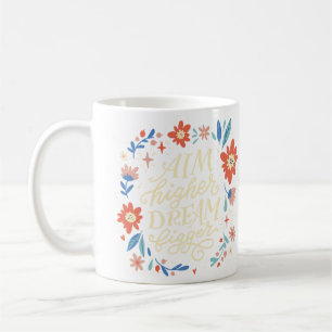 Mug Citation Motivante Viser Plus Haut Rêver Plus Gran