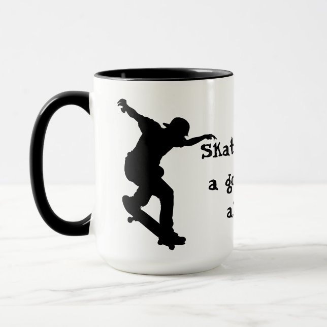 Mug Citation Motivational Skateboard Bon Temps Toujour (Gauche)