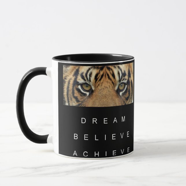 Mug Citation Motivationnelle Modèle moderne Noir et bl (Gauche)