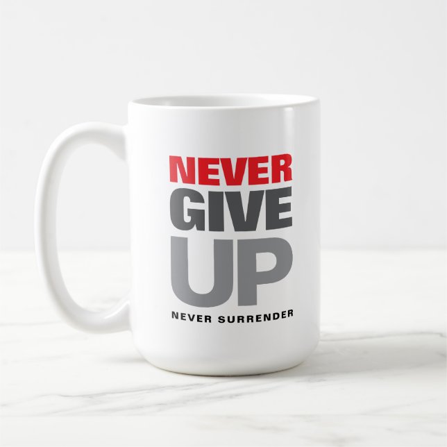 Mug Citation Motivationnelle N'abandonne jamais abando (Gauche)