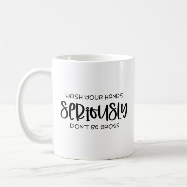 Mug Citation noire à propos de "sérieusement" (Gauche)