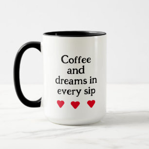 Mug citation noire et blanche minimale typographie élé