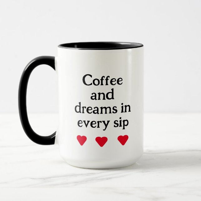 Mug citation noire et blanche minimale typographie élé (Gauche)
