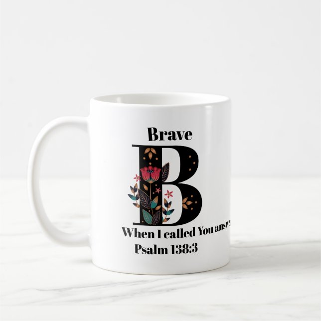 Mug Citation/nom faits sur commande de monogramme de B (Gauche)