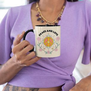 Mug Citation Paix & Amour Roses Rose Fleurs Feminine