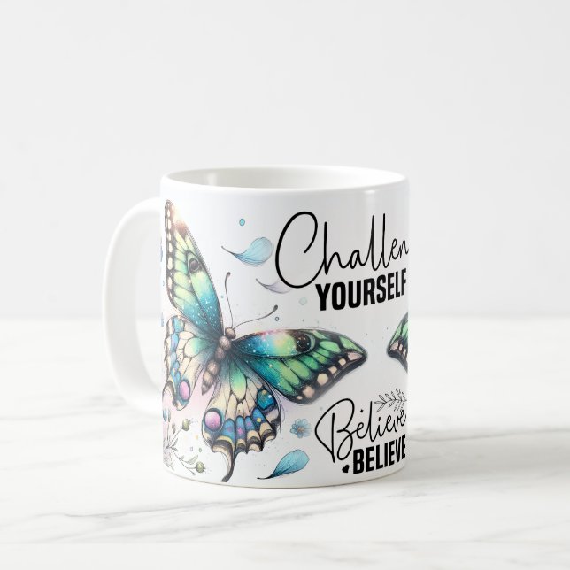 Mug Citation papillon inspirante (Devant gauche)