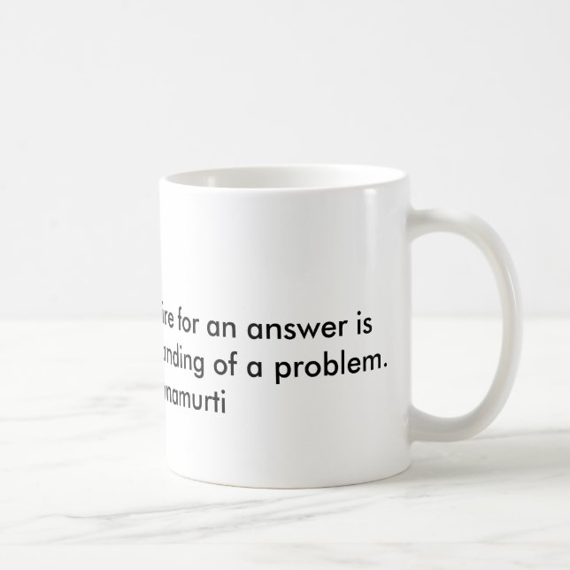 Mug Citation par le philosophe Jiddu Krishnamurthi (Droite)