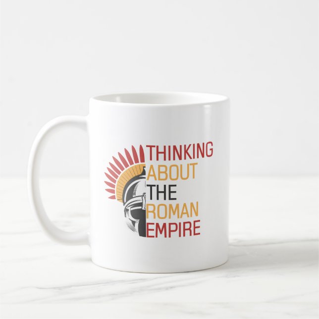 Mug Citation Penser à propos de l'Empire romain Casque (Gauche)