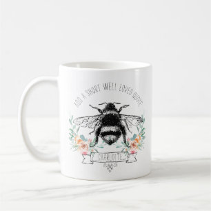 Mug Citation Personnalisée Abeille Artistique Florale 