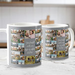 Mug Citation personnalisée de 34 photos<br><div class="desc">Créez votre propre devis personnalisé photo collage mug. Caractéristiques 34 de vos photos préférées et texte personnalisé dans la typographie de calligraphie moderne. L'impression est répétée à l'avant et à l'arrière.</div>