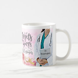 Mug Citation personnalisée de l'infirmière Floral Ange
