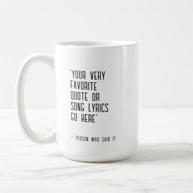 Mug Citation personnalisée ou paroles de chansons - un (Gauche)