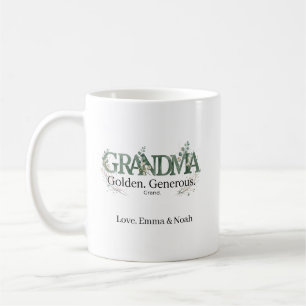 Mug Citation personnalisée pour grand-mère dorée génér