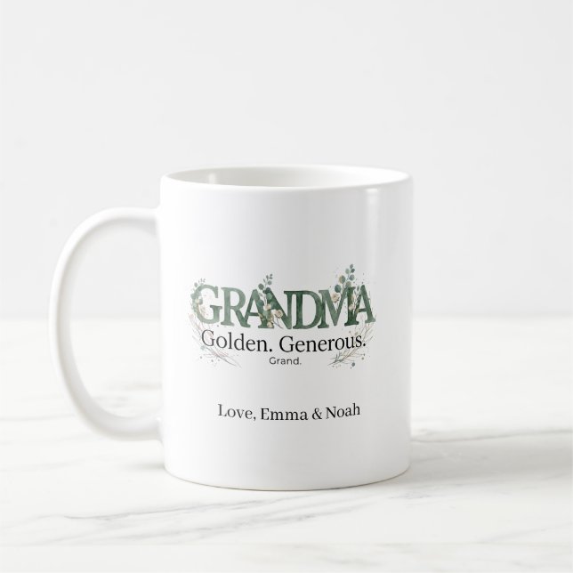 Mug Citation personnalisée pour grand-mère dorée génér (Gauche)