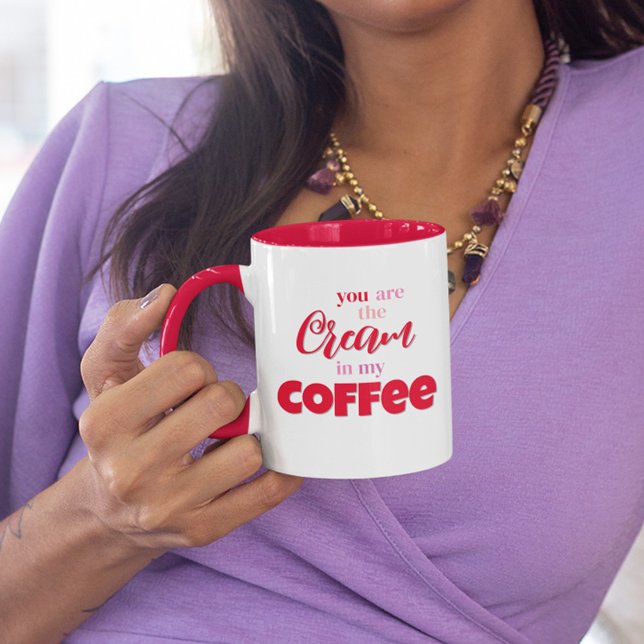 Mug Citation personnalisée pour la Saint Valentin (You are the cream in my coffee custom Valentine's Day Mug.)