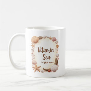 Mug Citation personnalisée « Vitamin Sea » avec nom