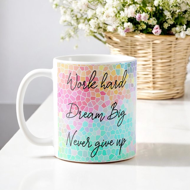 Mug Citation Pink Green Motivational Office Entreprene (Créateur téléchargé)