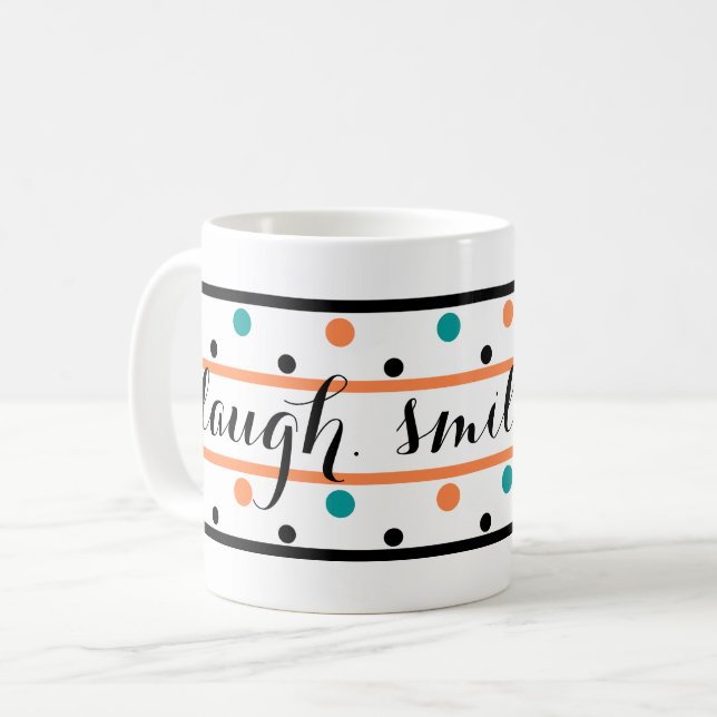 Mug Citation Pois Turquoise orange brûlée (Devant gauche)