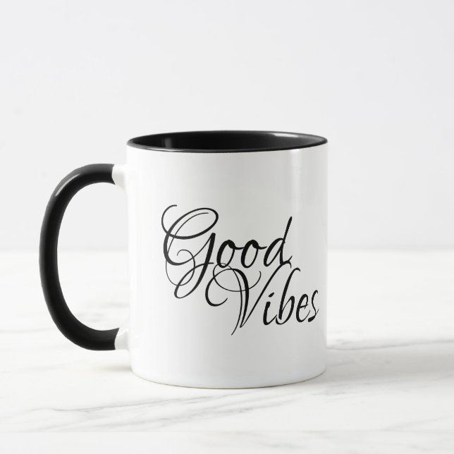 Mug Citation positive de Good Vibes spirituelle (Gauche)