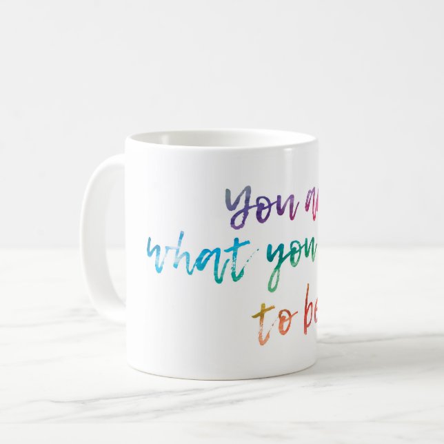 Mug Citation positive de l'aquarelle manuscrite (Devant gauche)