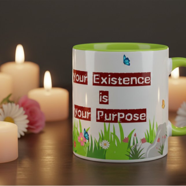 Mug Citation Positive Motivation Amour de Soi Floral C (For the souls struggling with meaning and purpose..)