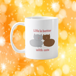 Mug Citation pour les amoureux de chats mignons La vie