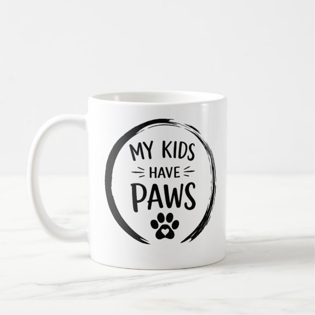 Mug Citation pour parent de chien « Mes enfants ont de (Gauche)
